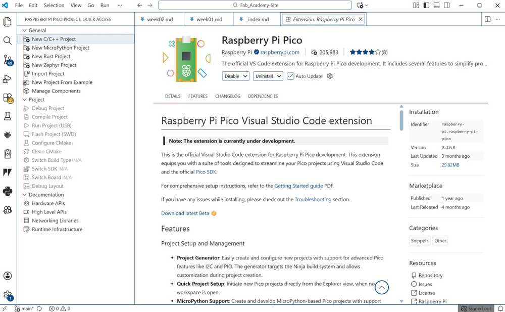 VSCode Pico extension