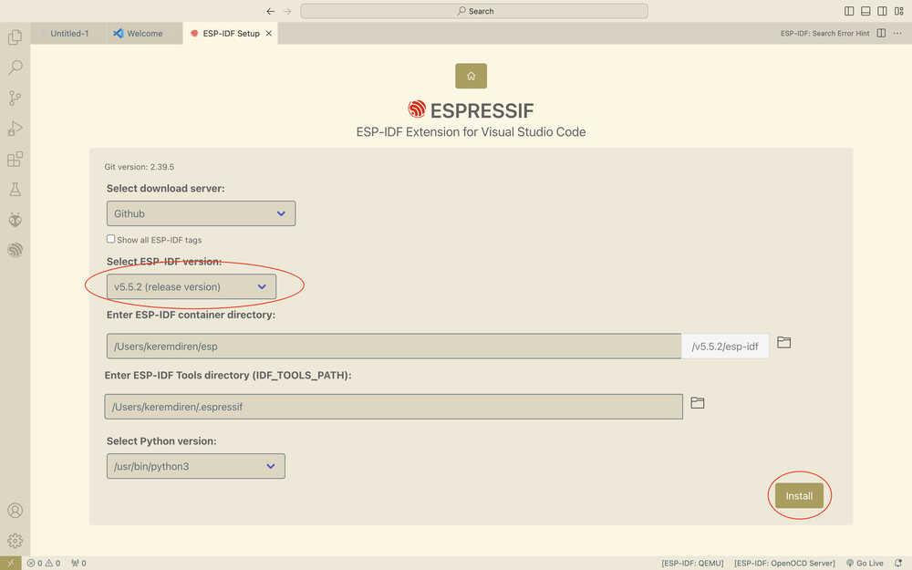 ESP-IDF installation