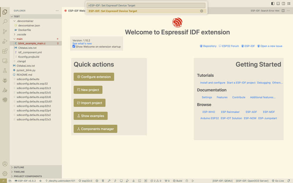 ESP-IDF device target